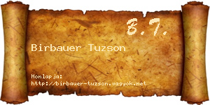 Birbauer Tuzson névjegykártya